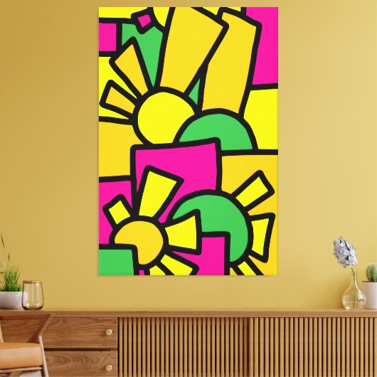 Feestelijke Doodle Art 42 Canvas Afdruk (Insitu (Woonkamer))