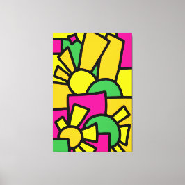 Feestelijke Doodle Art 42 Canvas Afdruk