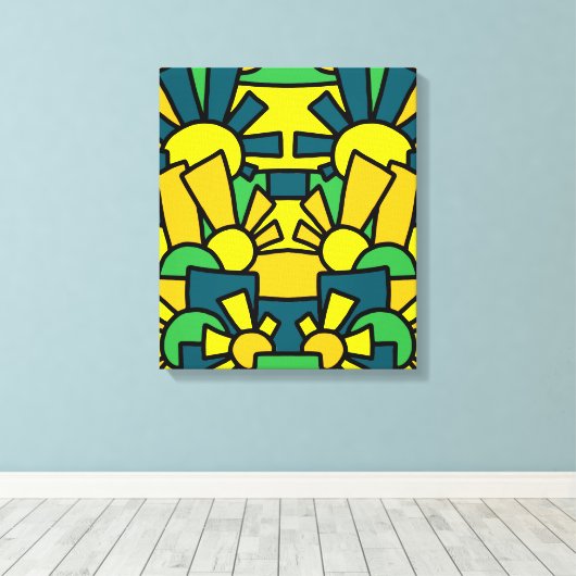 Feestelijke Doodle Art 42 Canvas Afdruk (Insitu (Houten vloer))