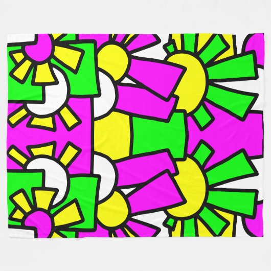Feestelijke Doodle Art 42 Fleece Deken (Voorkant (Horizontaal))
