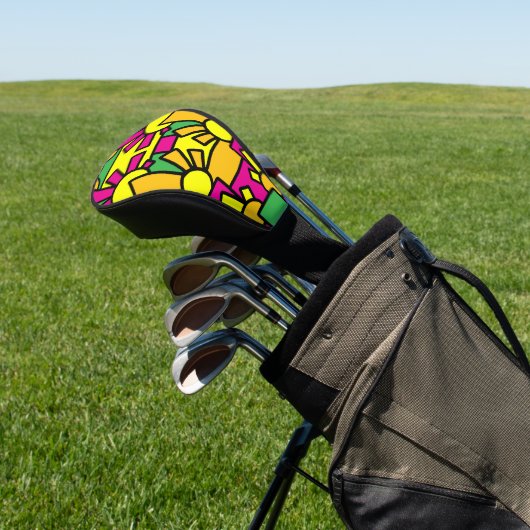 Feestelijke Doodle Art 42 Golfheadcover (Insitu)