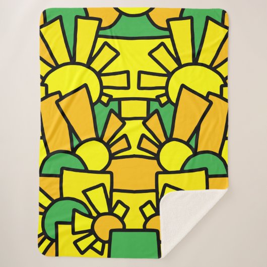 Feestelijke Doodle Art 42 Sherpa Deken (Voorkant)