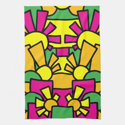 Feestelijke Doodle Art 42 Theedoek (Verticaal)