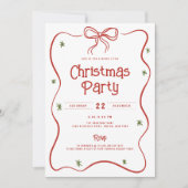 Feestelijke Doodle Bow Lijst Kerstfeest Kaart (Voorkant)