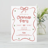 Feestelijke Doodle Bow Lijst Kerstfeest Kaart (Staand voorkant)