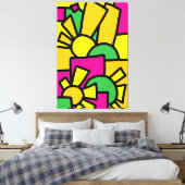 Feestelijke Doodle Kunst 42 Canvas Afdruk (Insitu (Slaapkamer))