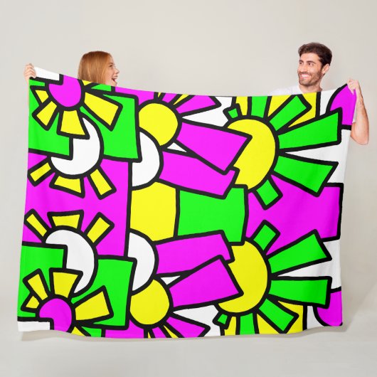 Feestelijke Doodle Kunst 42 Fleece Deken (In situ)