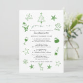 Feestelijke Doodles Progressief Kerstfeest Kaart (Staand voorkant)