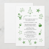 Feestelijke Doodles Progressief Kerstfeest Kaart (Voorkant / Achterkant)