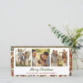 Feestelijke Dorp Kerstgroet 3 Fotocollage Feestdagenkaart (Staand voorkant)