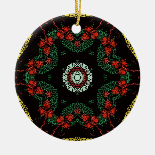 Feestelijke Dot Mandala Keramisch Ornament (Voorkant)