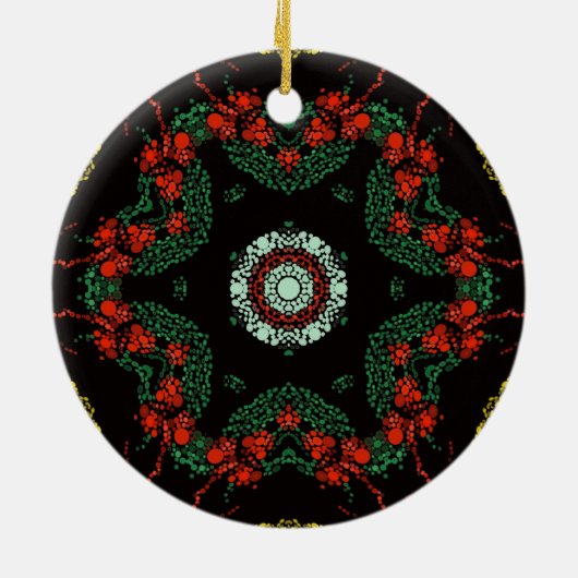 Feestelijke Dot Mandala Keramisch Ornament (Achterkant)