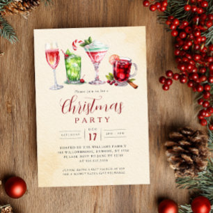 Feestelijke Dranken Charmerend Kerstfeest Kaart
