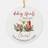 Feestelijke Dranken Maken Geesten Helder Kerstmis Keramisch Ornament (Voorkant)