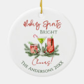 Feestelijke Dranken Maken Geesten Helder Kerstmis Keramisch Ornament (Achterkant)
