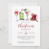 Feestelijke drankjes Kerstfeest Kaart (Voorkant)