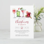 Feestelijke drankjes Kerstfeest Kaart (Staand voorkant)