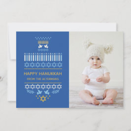 Feestelijke Dreidel Iconen Chanoeka Vakantie Blauw Feestdagenkaart