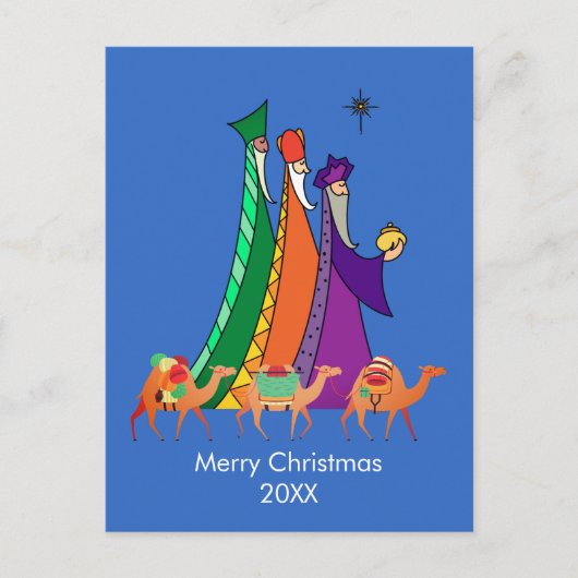 Feestelijke Drie Wijzen Ster Vrolijke Kerst Kaart (Voorkant)