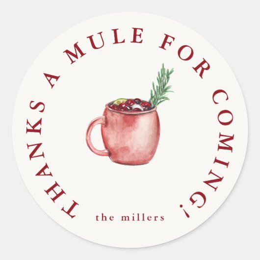 Feestelijke Drink Dank u Sticker (Voorkant)