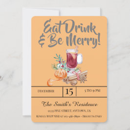 Feestelijke Drinken Feest Eet Drink & Wees Vrolijk Kaart