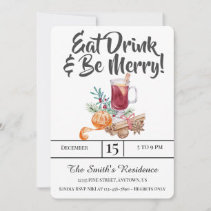 Feestelijke Drinken Feest Eet Drink & Wees Vrolijk Kaart
