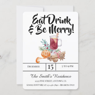 Feestelijke Drinken Feest Eet Drink & Wees Vrolijk Kaart