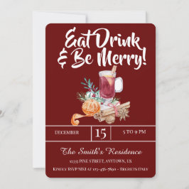 Feestelijke Drinken Feest Eet Drink & Wees Vrolijk Kaart