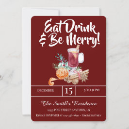 Feestelijke Drinken Feest Eet Drink & Wees Vrolijk Kaart