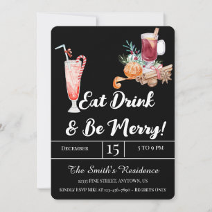 Feestelijke Drinken Feest Eet Drink & Wees Vrolijk Kaart