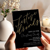 Feestelijke Drinken Kerst Elegant Zwart en Goud Kaart