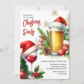 Feestelijke Drinken kerstfeest Kaart (Voorkant)