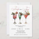 Feestelijke Drinken kerstfeest met feestdag Cockta Kaart (Voorkant)