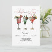 Feestelijke Drinken kerstfeest met feestdag Cockta Kaart (Staand voorkant)