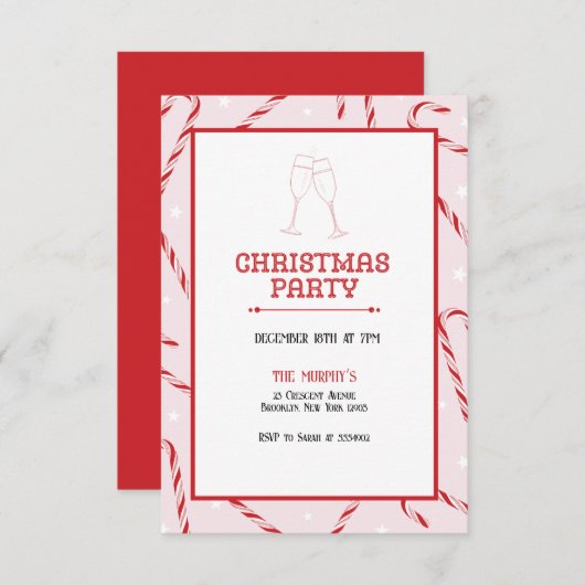 Feestelijke Drinken kerstfeest met feestdag Cockta Kaart (Voorkant / Achterkant)