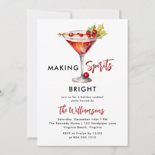 Feestelijke Drinken kerstfeest met feestdag Cockta Kaart (Voorkant)