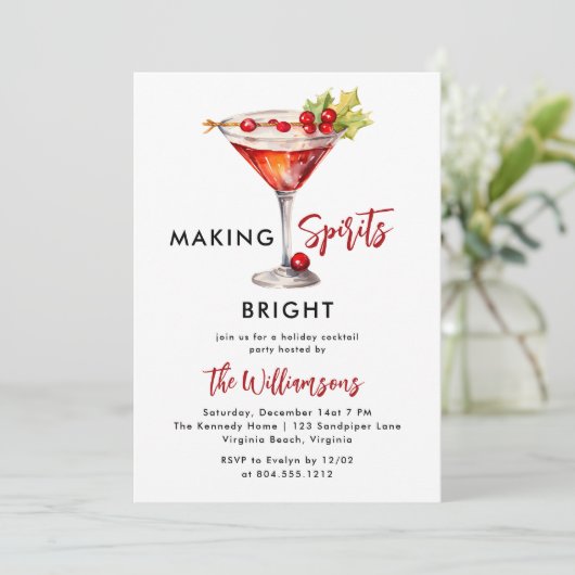 Feestelijke Drinken kerstfeest met feestdag Cockta Kaart (Staand voorkant)