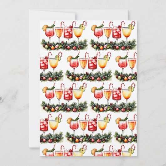 Feestelijke Drinken kerstfeest met feestdag Cockta Kaart (Achterkant)