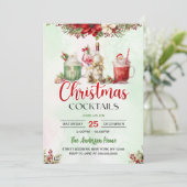 Feestelijke Drinken kerstfeest met feestdag Cockta Kaart (Staand voorkant)