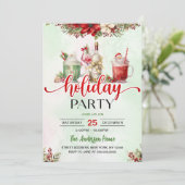 Feestelijke Drinken kerstfeest met feestdag Cockta Kaart (Staand voorkant)