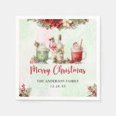 Feestelijke Drinken kerstfeest met feestdag Cockta Servet (Voorkant)