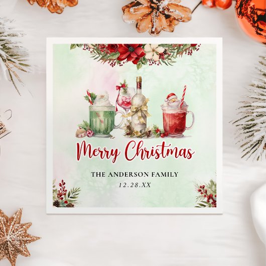 Feestelijke Drinken kerstfeest met feestdag Cockta Servet