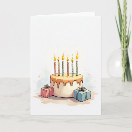 Feestelijke Drip Cake Kaart (Voorkant)