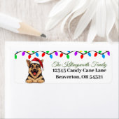 Feestelijke Duitse Herder Kerstmis Retourlabels Etiket (Insitu)
