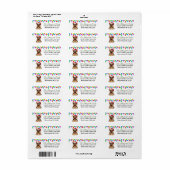 Feestelijke Duitse Herder Kerstmis Retourlabels Etiket (Full Sheet)