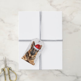 Feestelijke Duitse Herdershond Vakantie Hond Kerst Cadeaulabel