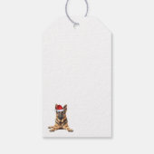 Feestelijke Duitse Herdershond Vakantie Hond Kerst Cadeaulabel (Achterkant)