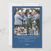 Feestelijke Dusty Blue Christmas Bow Ribbon 5 Foto Feestdagenkaart (Achterkant)