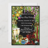 Feestelijke Eat Drink Be Marry Kerstfeest Uitnodig Kaart (Voorkant)