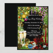 Feestelijke Eat Drink Be Marry Kerstfeest Uitnodig Kaart (Voorkant / Achterkant)